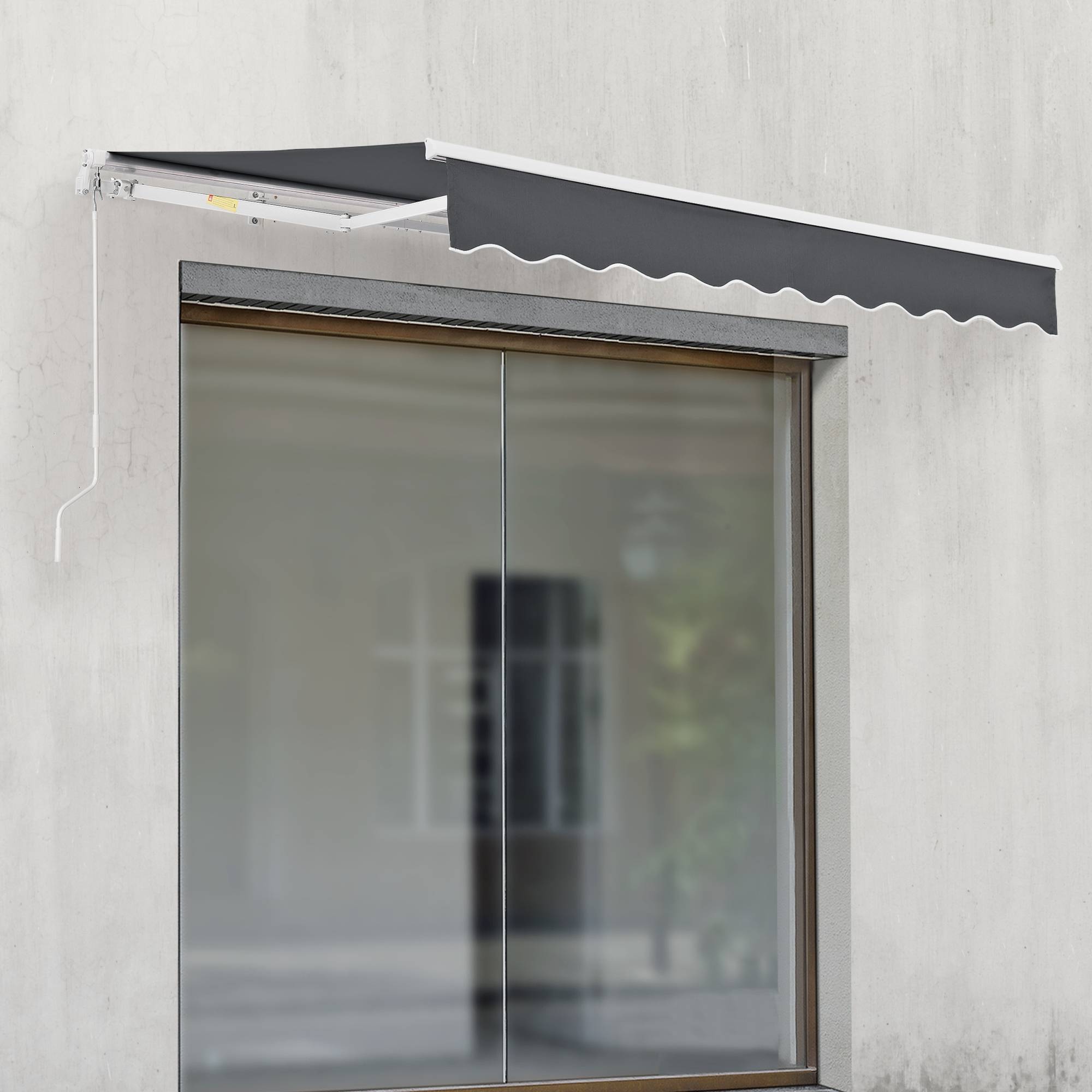 Store Banne Bitonto avec Manivelle 350 x 250 cm Gris Foncé [en.casa] - Image 4