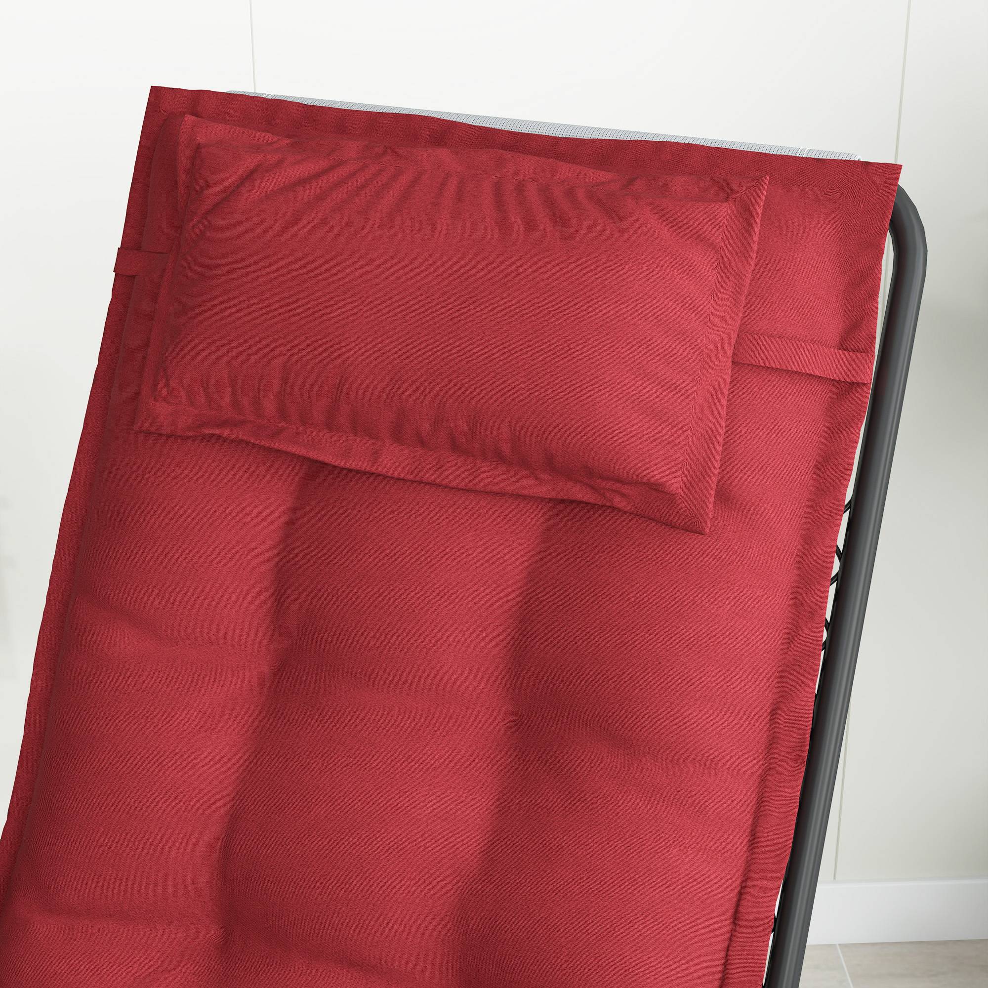 PANGIVO - Set de coussins pour transat, polyester, rouge, 50 x 116 x 5 cm - PANGIVO - Image 8