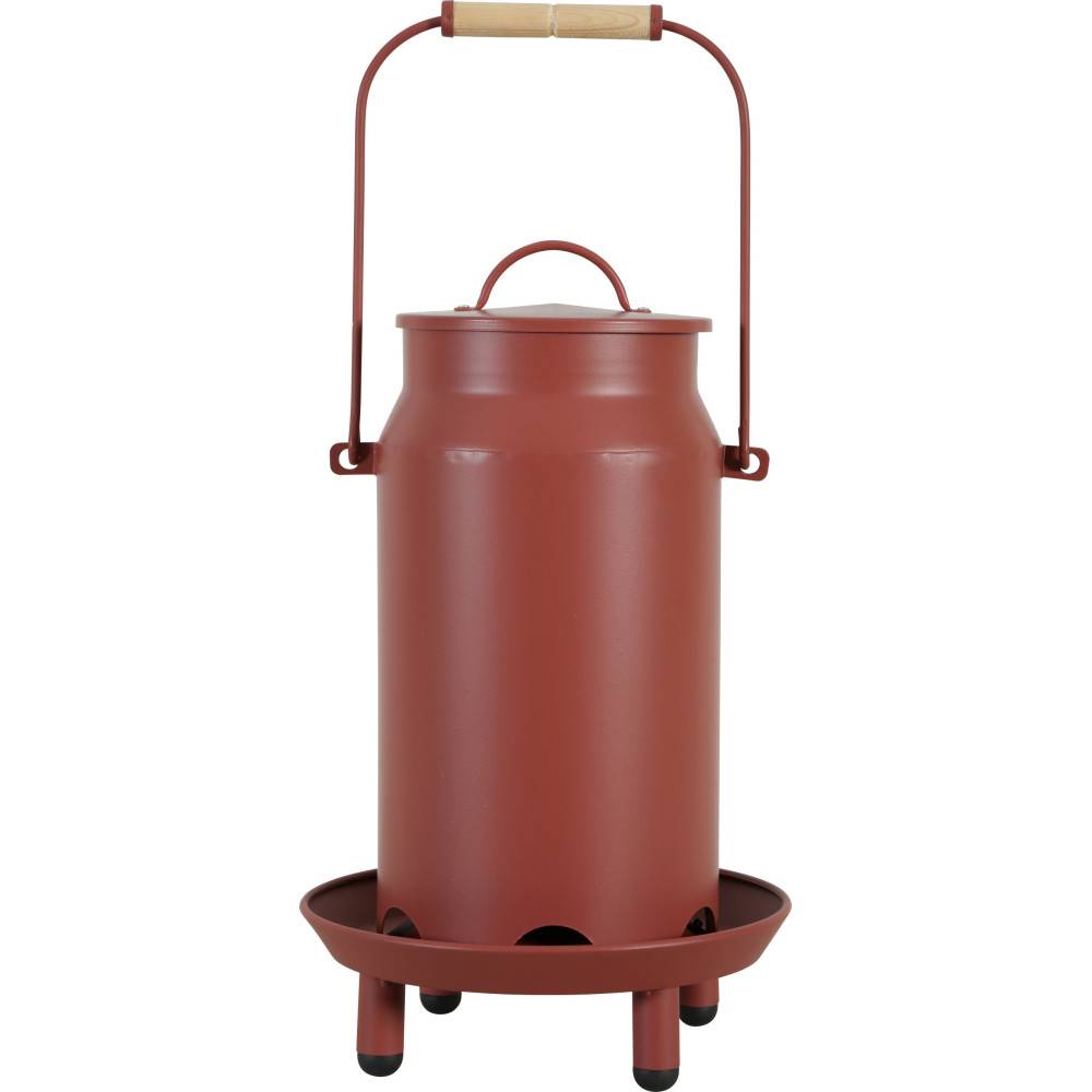 Zolux - Mangeoire métal broc seau ø 24  x 40 cm rouge pour basse cour - Imagen 3