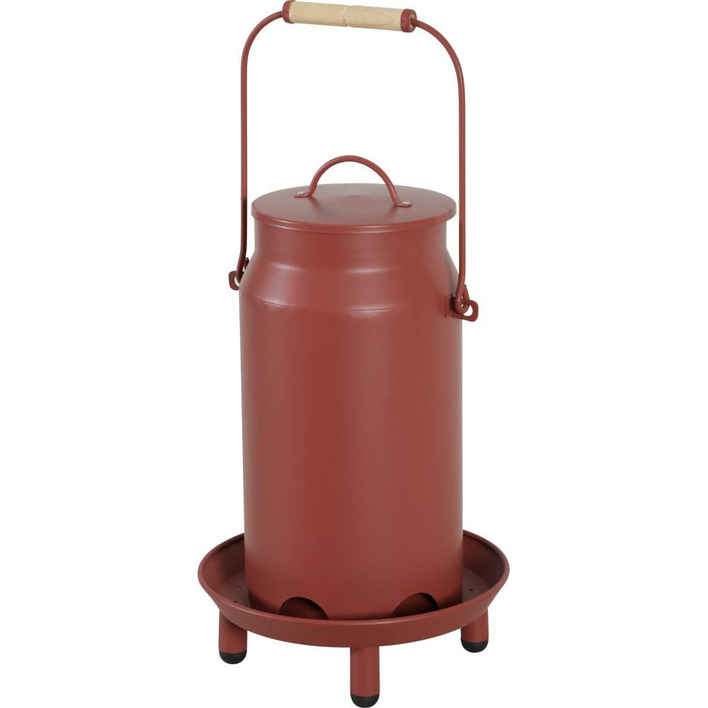 Zolux - Mangeoire métal broc seau ø 24  x 40 cm rouge pour basse cour - Imagen 1