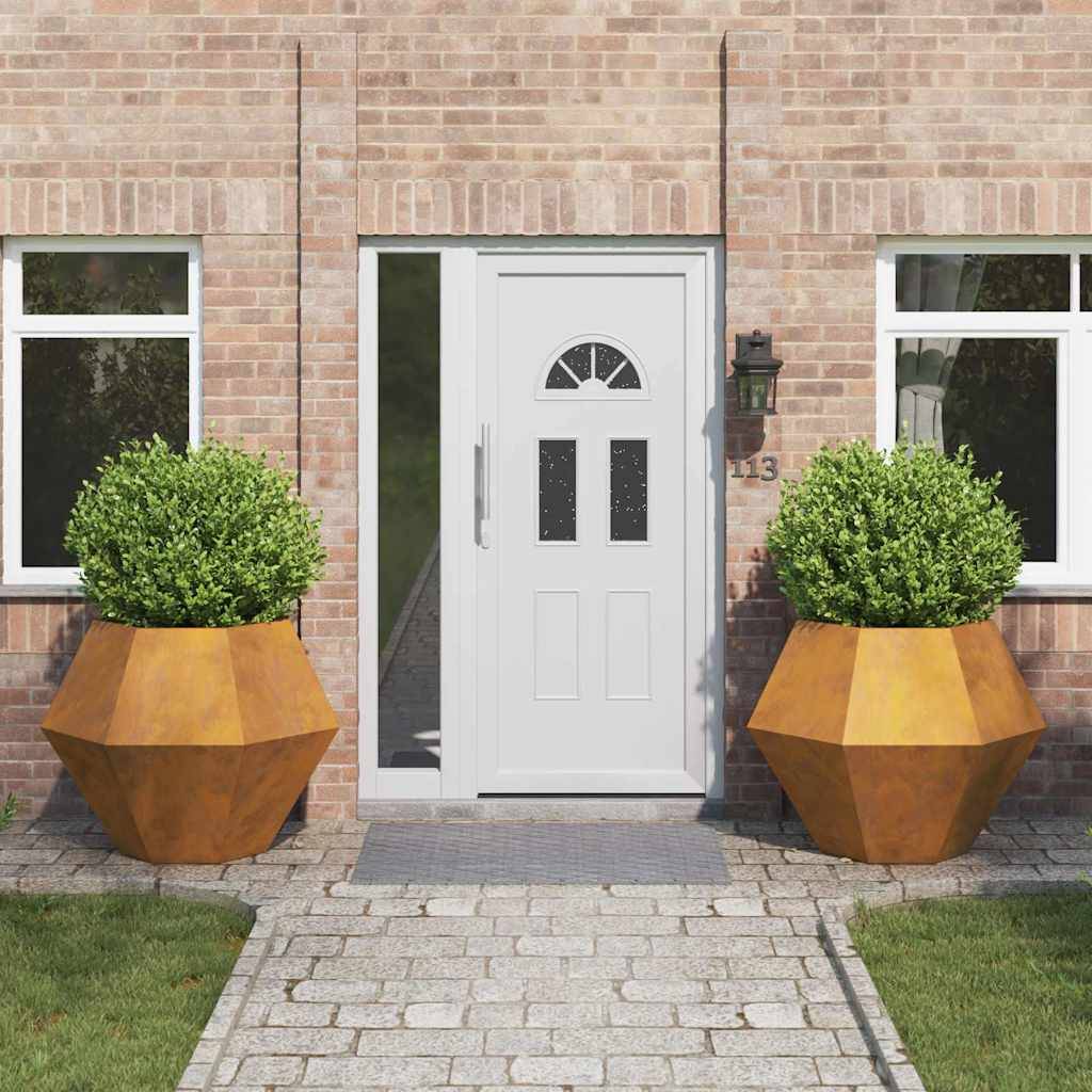 ComfortXL - Lot de 2 jardinières carrées acier Corten rouillé jardin 100x100cm – ComfortXL Outdoor Living - Image 1