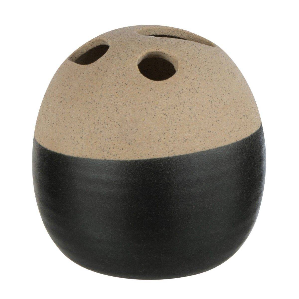 Vase Boule Déco "Black Lombok" 15cm Noir - Image 1