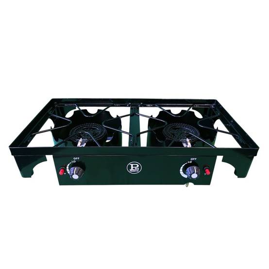 Barbecue grill et réchaud 2 feux 9kW Kit Modulable 2en1 - 2 brûleurs - Plaque Grill , 3 Hauteurs Modulables Piezo INTEC - Image 9