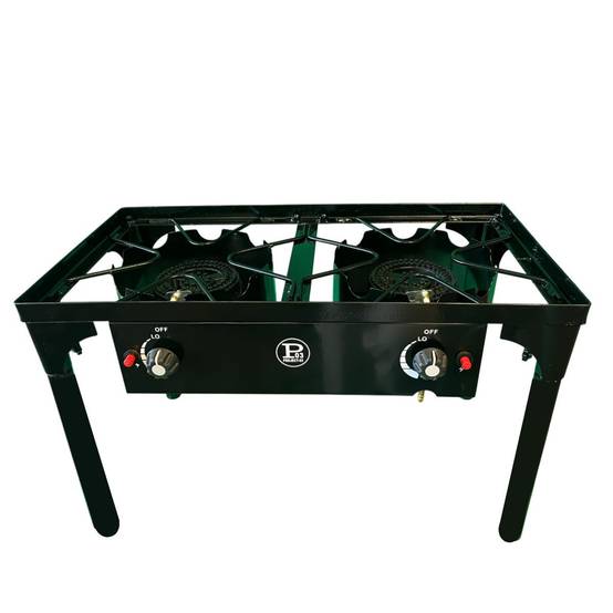 Barbecue grill et réchaud 2 feux 9kW Kit Modulable 2en1 - 2 brûleurs - Plaque Grill , 3 Hauteurs Modulables Piezo INTEC - Image 10
