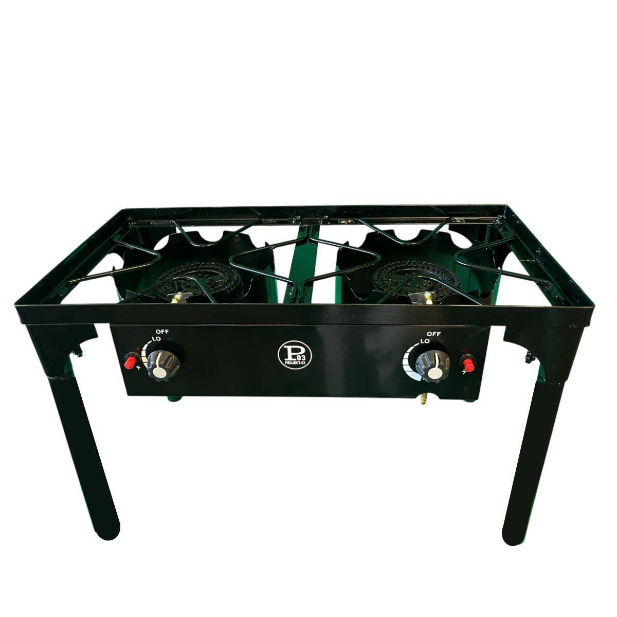 Barbecue grill et réchaud 2 feux 9kW Kit Modulable 2en1 - 2 brûleurs - Plaque Grill , 3 Hauteurs Modulables Piezo INTEC - Image 10