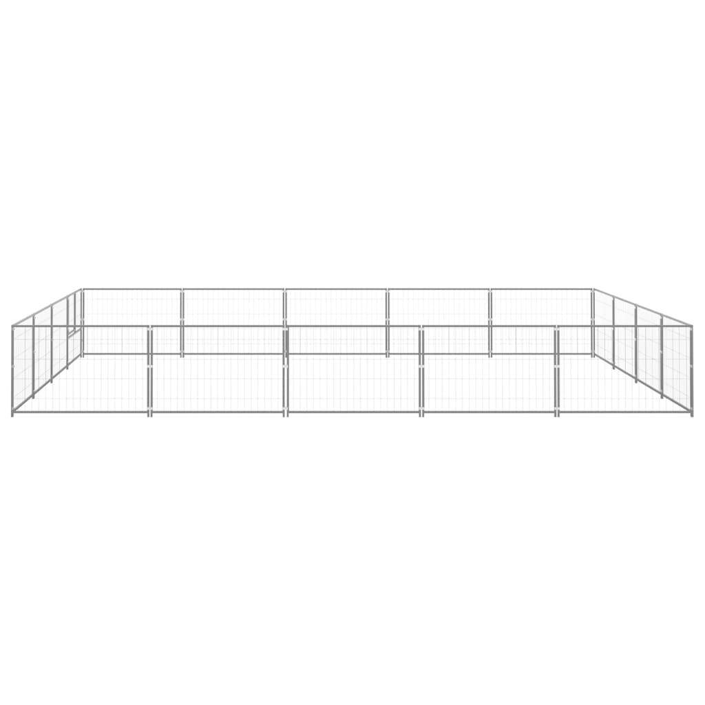 Helloshop26 - Chenil extérieur cage enclos parc animaux chien argenté 20 m² acier - Imagen 3