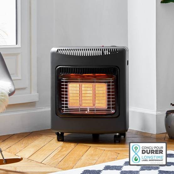 Favex - Chauffage d'appoint à gaz Ektor Mini - FAVEX - Intérieur - Brûleur Céramique Infrarouge - Livré avec tuyau à visser - 40 m², Noir - Image 2