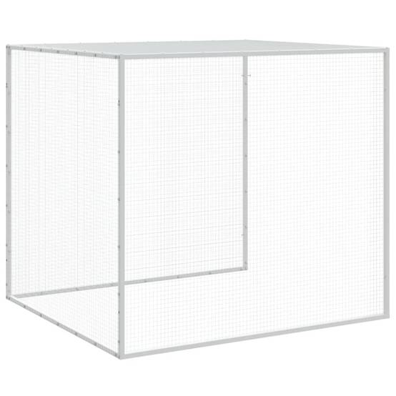 Poulailler extérieur 203 cm acier galvanisé avec parc grillagé et toit Gris – ComfortXL Outdoor Living - Image 7