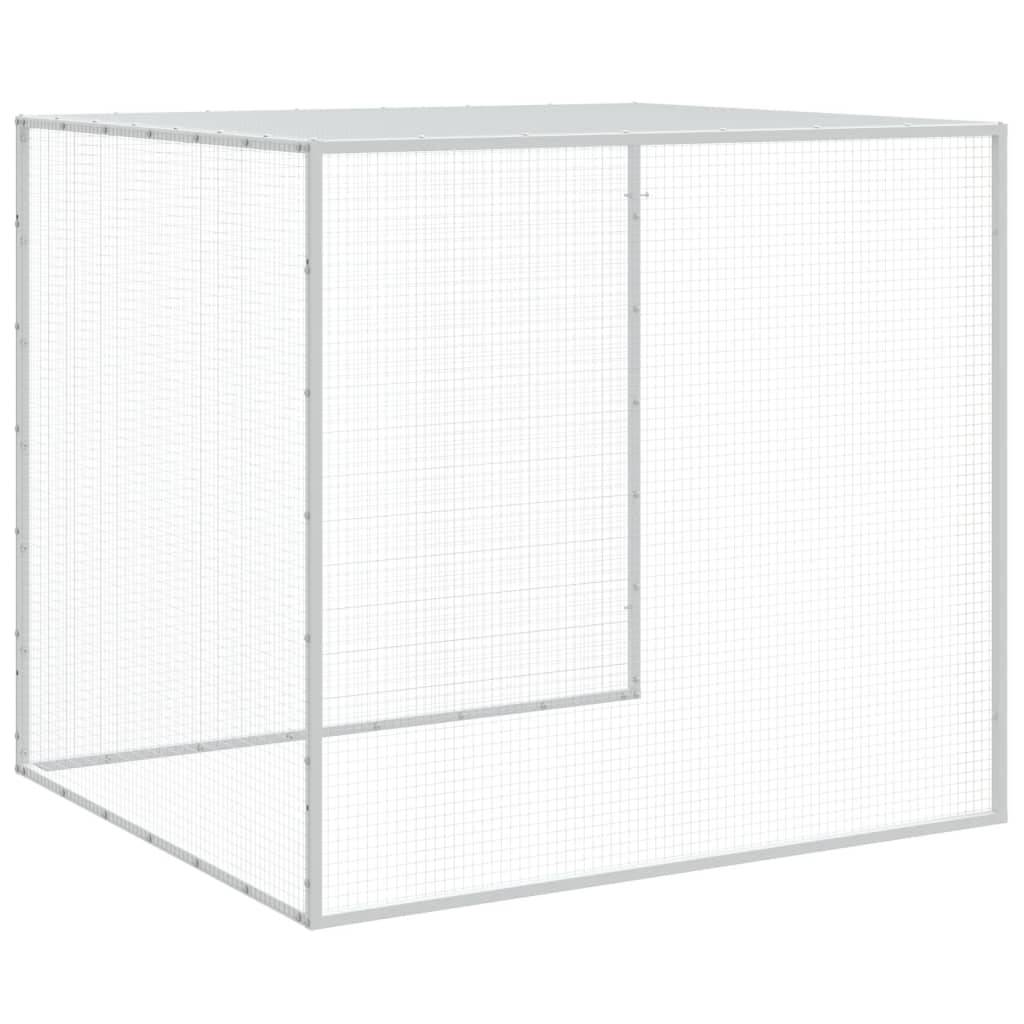 Poulailler extérieur 203 cm acier galvanisé avec parc grillagé et toit Gris – ComfortXL Outdoor Living - Image 7