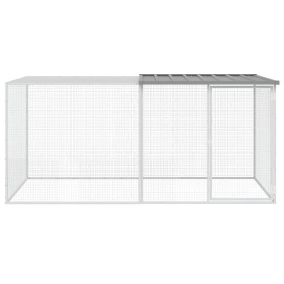 Poulailler extérieur 203 cm acier galvanisé avec parc grillagé et toit Gris – ComfortXL Outdoor Living - Image 3