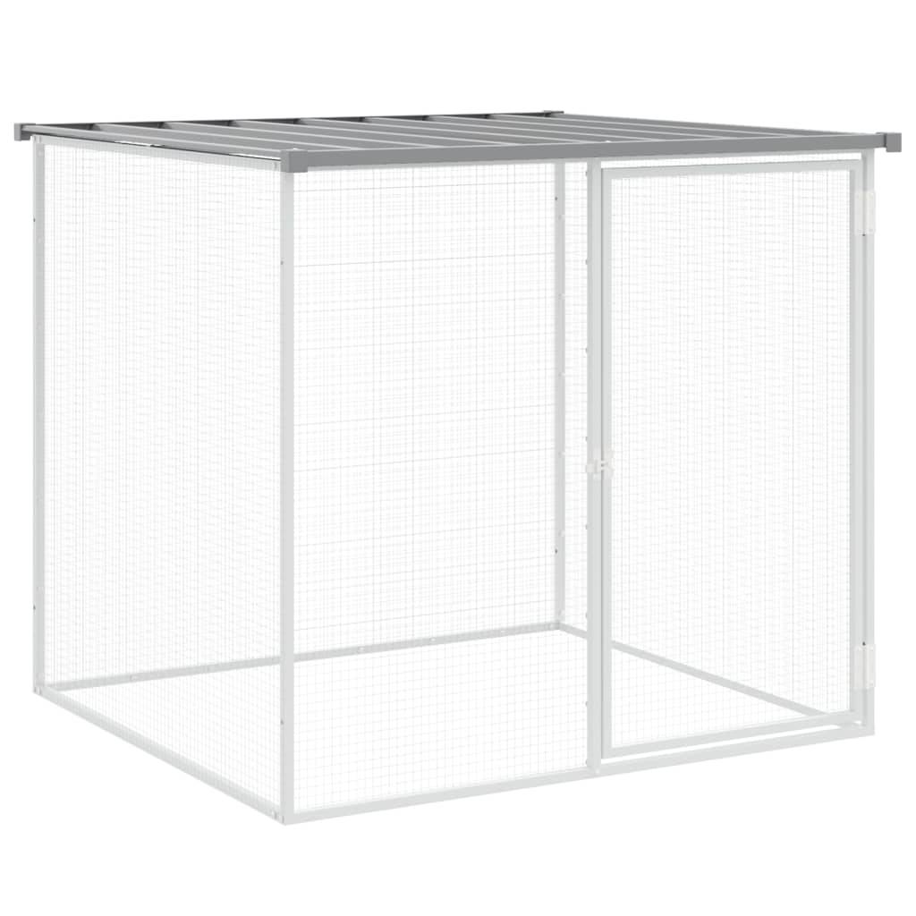 Poulailler extérieur 203 cm acier galvanisé avec parc grillagé et toit Gris – ComfortXL Outdoor Living - Image 6