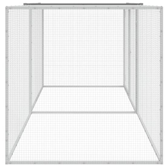 Poulailler extérieur 203 cm acier galvanisé avec parc grillagé et toit Gris – ComfortXL Outdoor Living - Image 4