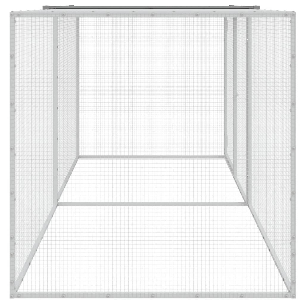 Poulailler extérieur 203 cm acier galvanisé avec parc grillagé et toit Gris – ComfortXL Outdoor Living - Image 4