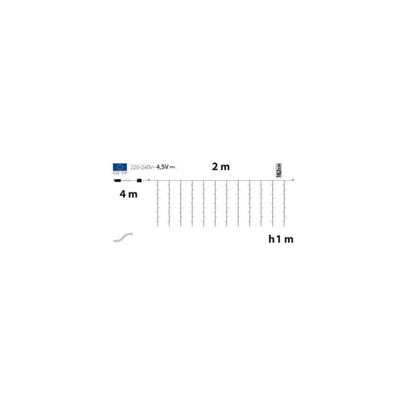Lotti - Rideau lumineux effet chute de neige 120 LED blanc froid 2m H1m 4,5V Lotti - Imagen 2