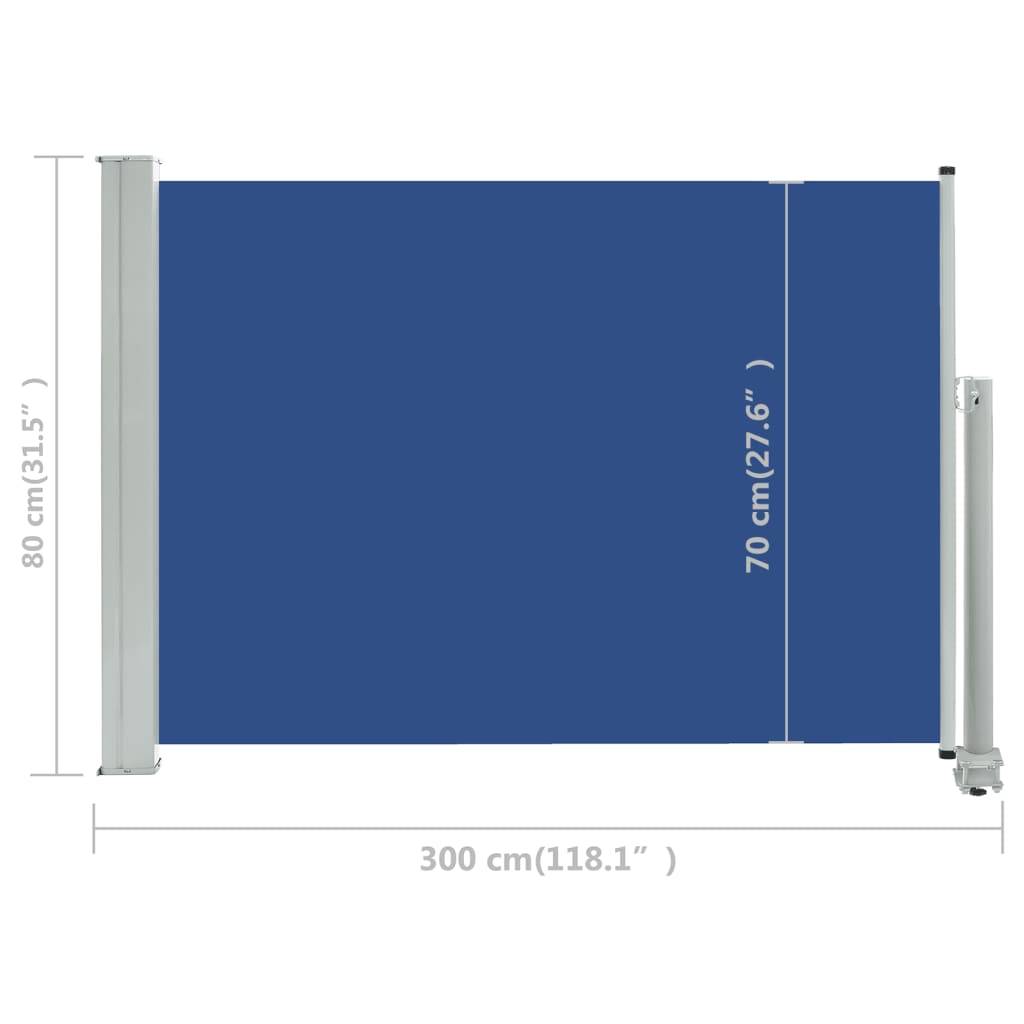 Helloshop26 - Auvent paravent store brise-vue latéral rétractable de patio jardin terrasse balcon protection visuelle écran 80 x 300 cm bleu - Imagen 6