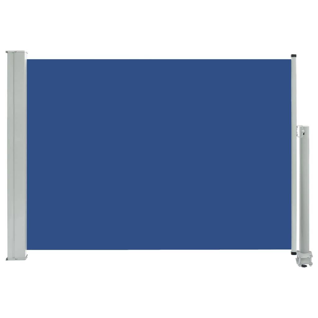 Helloshop26 - Auvent paravent store brise-vue latéral rétractable de patio jardin terrasse balcon protection visuelle écran 80 x 300 cm bleu - Imagen 1