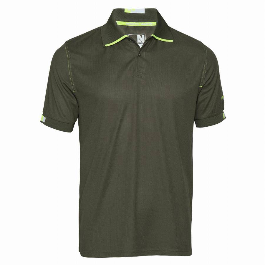 Polo - NORTH WAYS - Beven kaki/jaune fluo T.XL 1404 kaki XL - Image 1