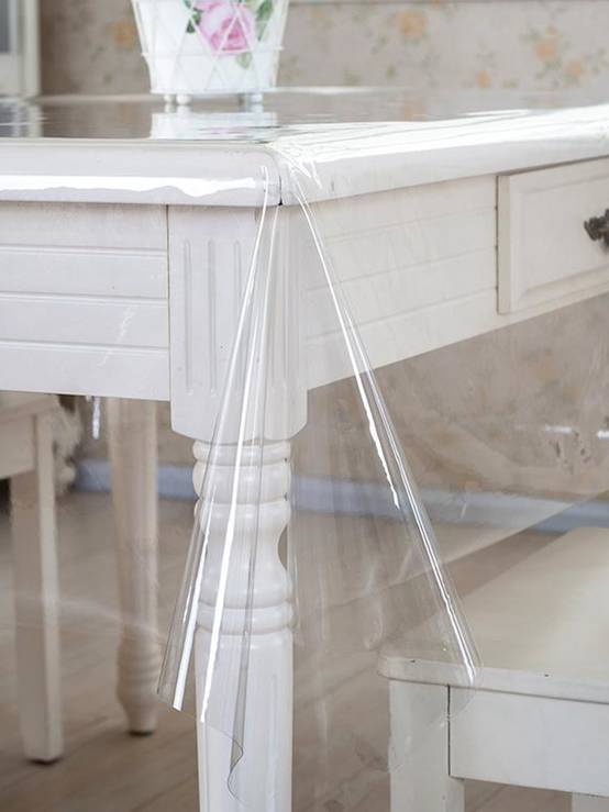 Nappe Transparente Epaisseur 80 Microns Taille 140X220CM Composition 100% PVC Caoutchouc Protecteur De Meubles - Image 3