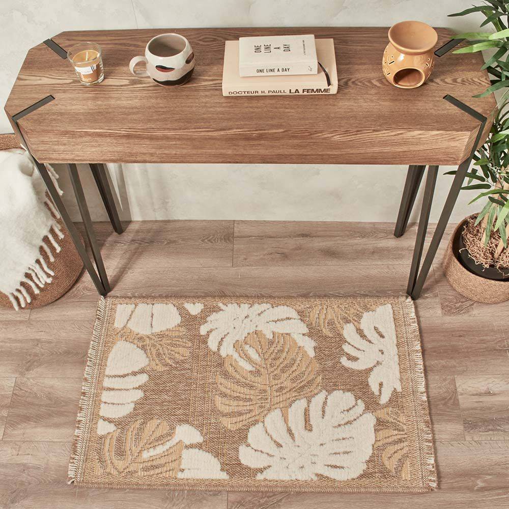 Jardindeco - Tapis intérieur extérieur aspect jute jaune Tijuana 9062 90 x 67 cm - Imagen 2