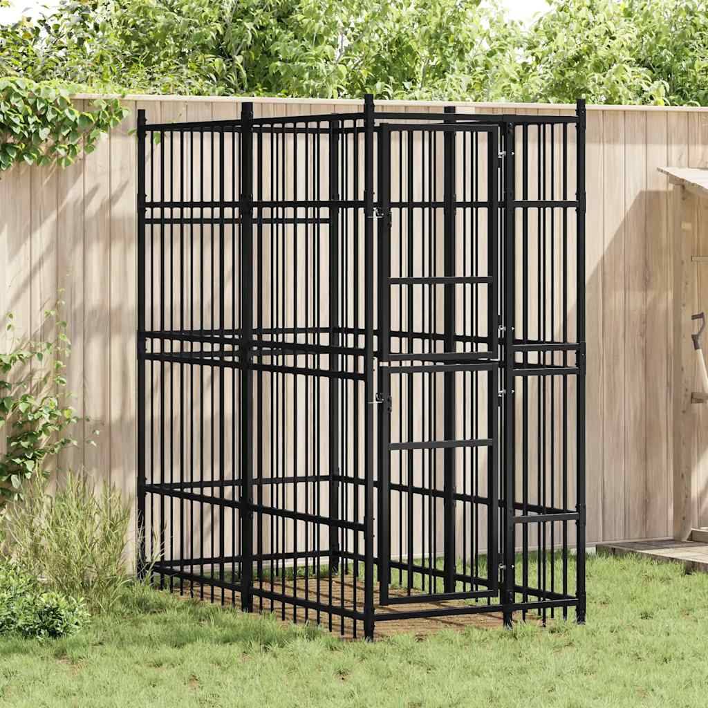 Vidaxl - Chenil d'extérieur pour chiens Acier 1,84 m² vidaXL 171472 - Imagen 1