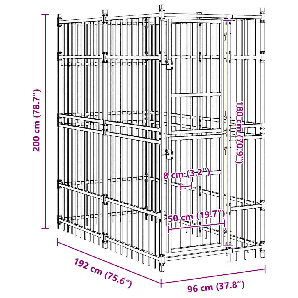 Vidaxl - Chenil d'extérieur pour chiens Acier 1,84 m² vidaXL 171472 - Imagen 3
