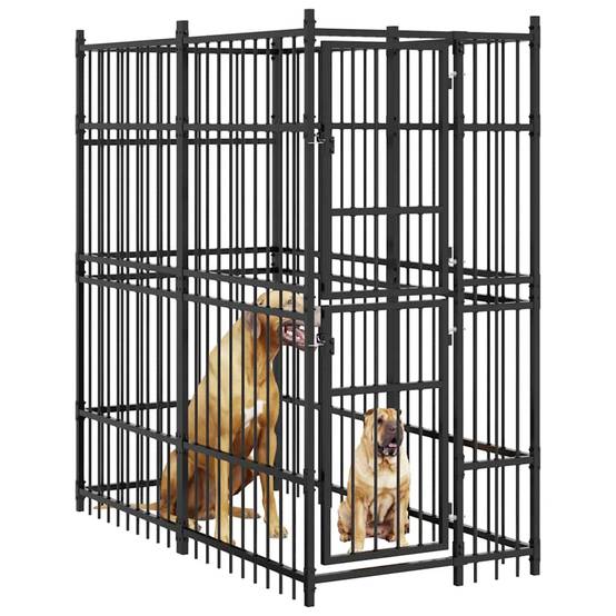 Vidaxl - Chenil d'extérieur pour chiens Acier 1,84 m² vidaXL 171472 - Imagen 5
