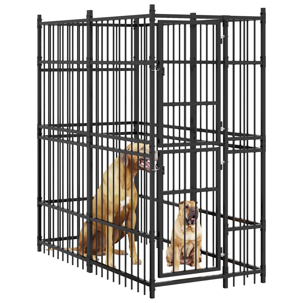 Vidaxl - Chenil d'extérieur pour chiens Acier 1,84 m² vidaXL 171472 - Imagen 5