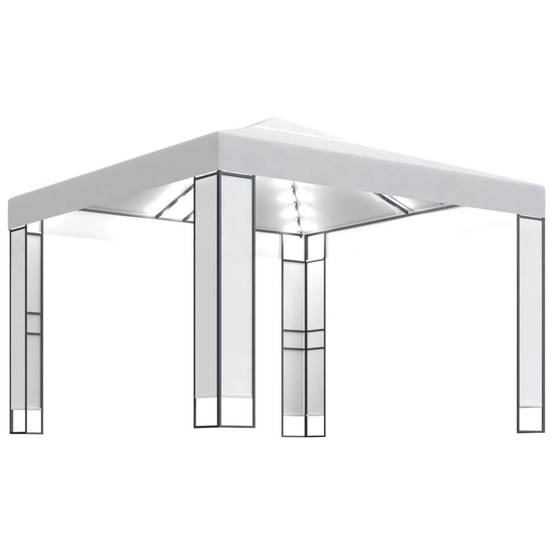 Tonnelle Aluminium Blanc avec LED 3 x 3 x 2.73 m - PANGIVO - Image 2