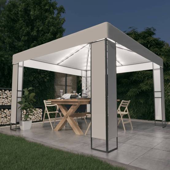 Tonnelle Aluminium Blanc avec LED 3 x 3 x 2.73 m - PANGIVO - Image 1