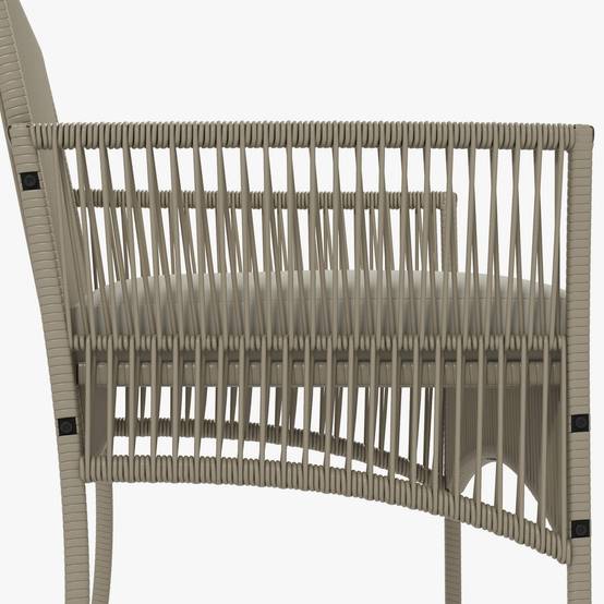 Salon de jardin 4 pièces résine tressée balcon détente table verre trempé kaki - ComfortXL Outdoor Living - Image 9