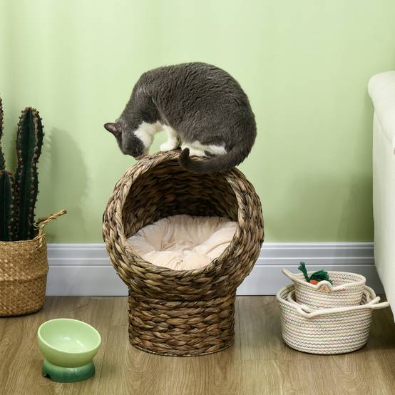 Panier pour chat jacinthes d'eau marron 40 x 37 x 51 cm - PANGIVO - Image 9