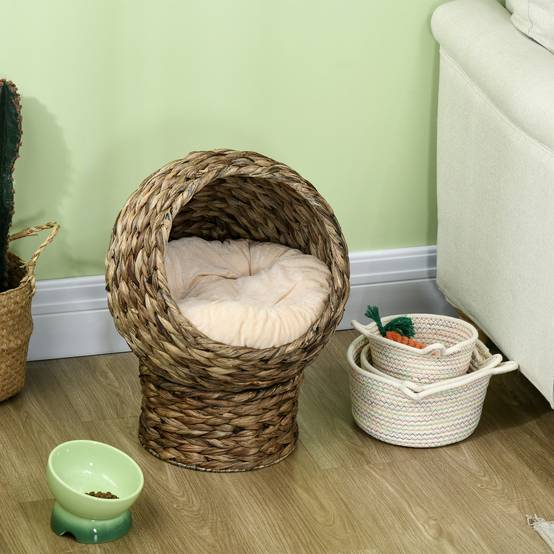 Panier pour chat jacinthes d'eau marron 40 x 37 x 51 cm - PANGIVO - Image 10