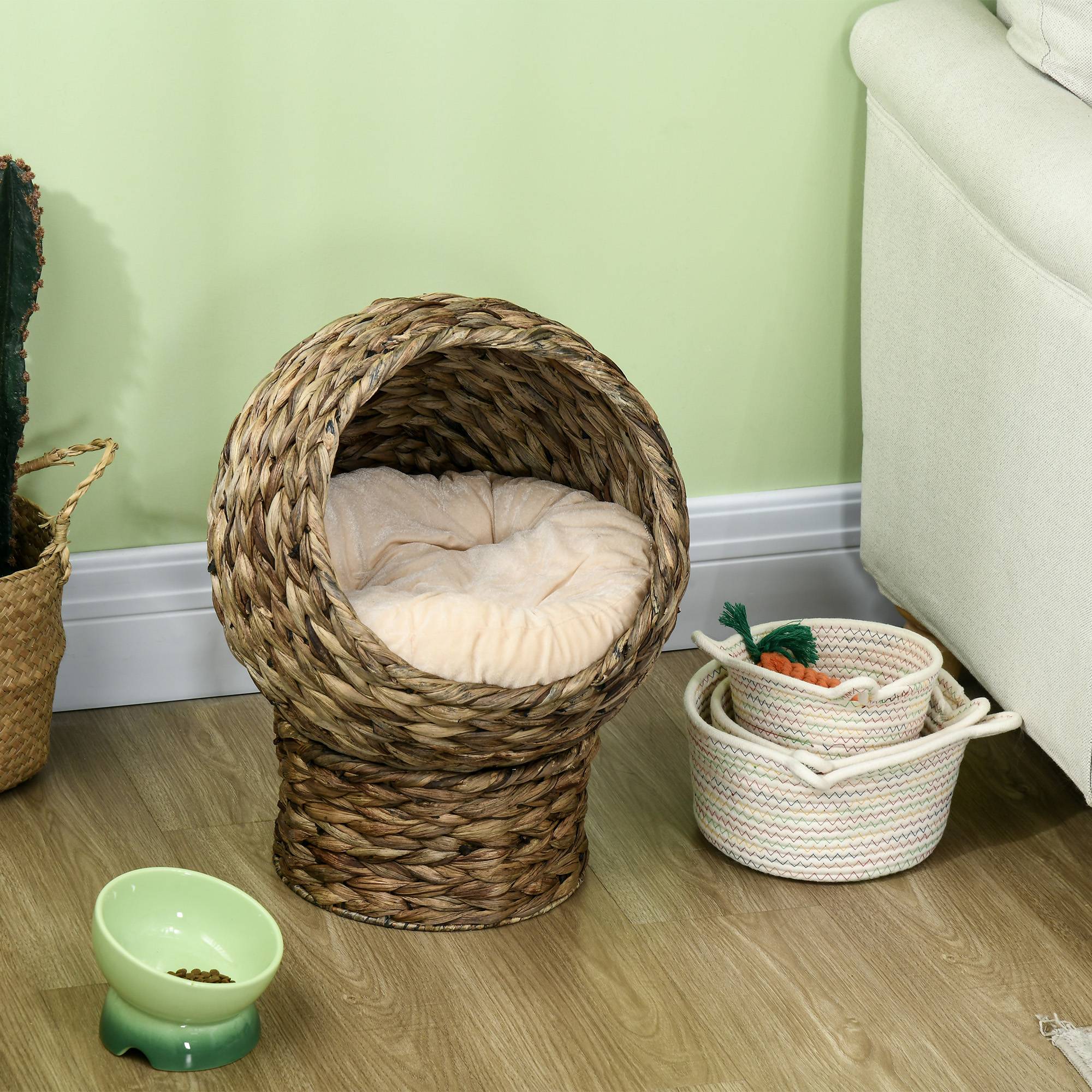 Panier pour chat jacinthes d'eau marron 40 x 37 x 51 cm - PANGIVO - Image 10
