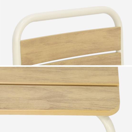 sweeek - Table de jardin enfant acier et décor bois + 4 assises beige - Suzie | sweeek - Image 3