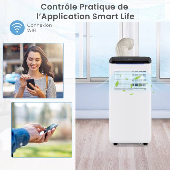 Climatiseur Portable 9000 BTU, 4 en 1 avec Refroidissement, Ventilateur, Chauffage et Déshumidificateur - Image 5