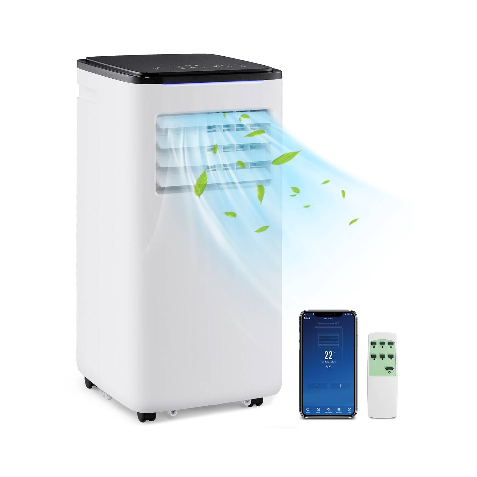 Climatiseur Portable 9000 BTU, 4 en 1 avec Refroidissement, Ventilateur, Chauffage et Déshumidificateur