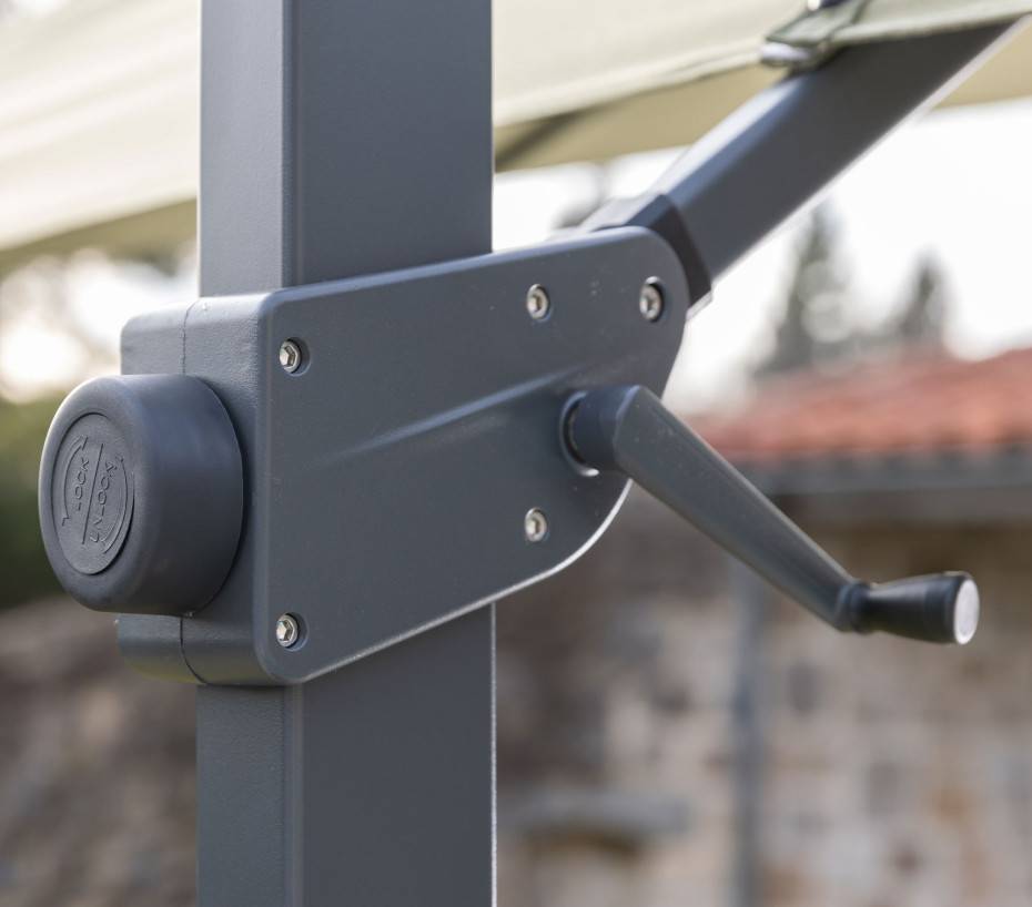 Ozalide - Parasol déporté 4x3m gris anthracite SAPHIR - Image 2