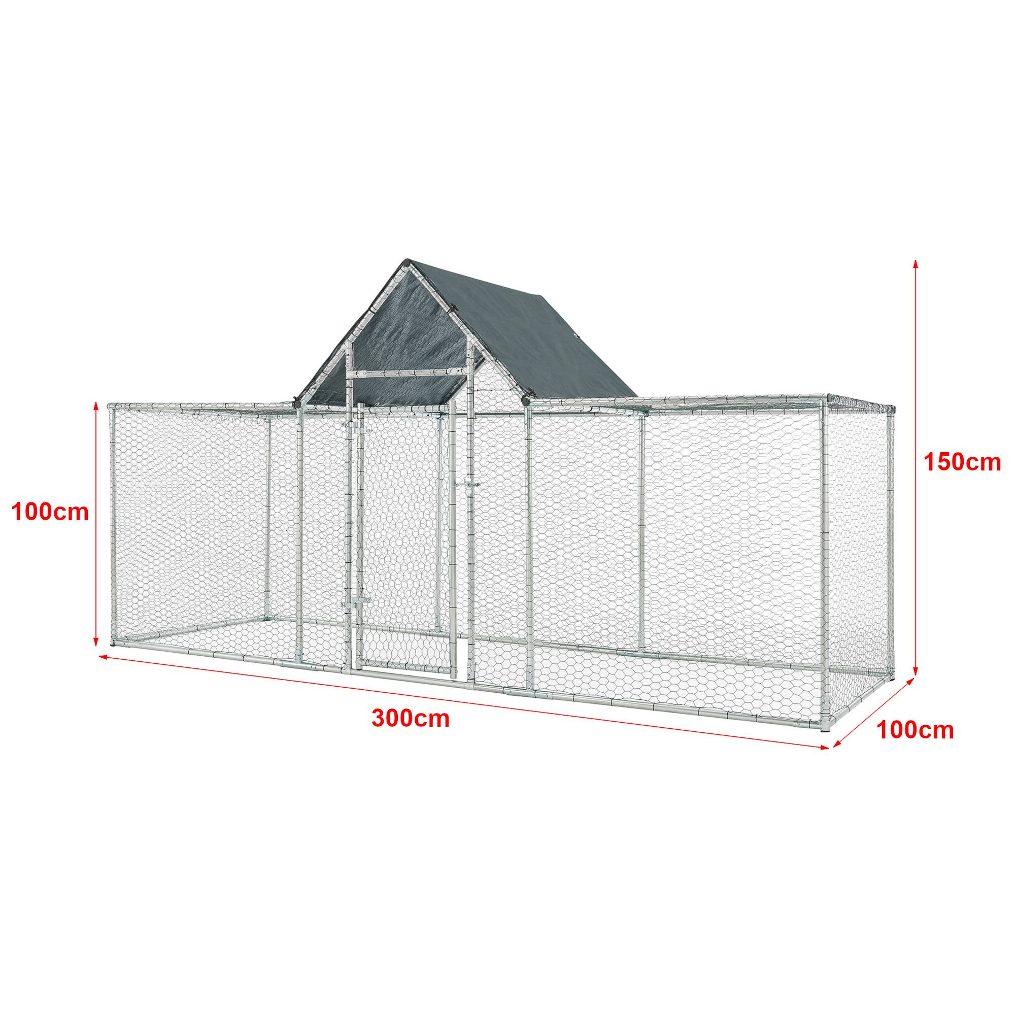 Pro.Tec - Enclos Extérieur Arguin Volière 300 x 100 x 100 - 150 cm Argent Vert [pro.tec] - Imagen 3