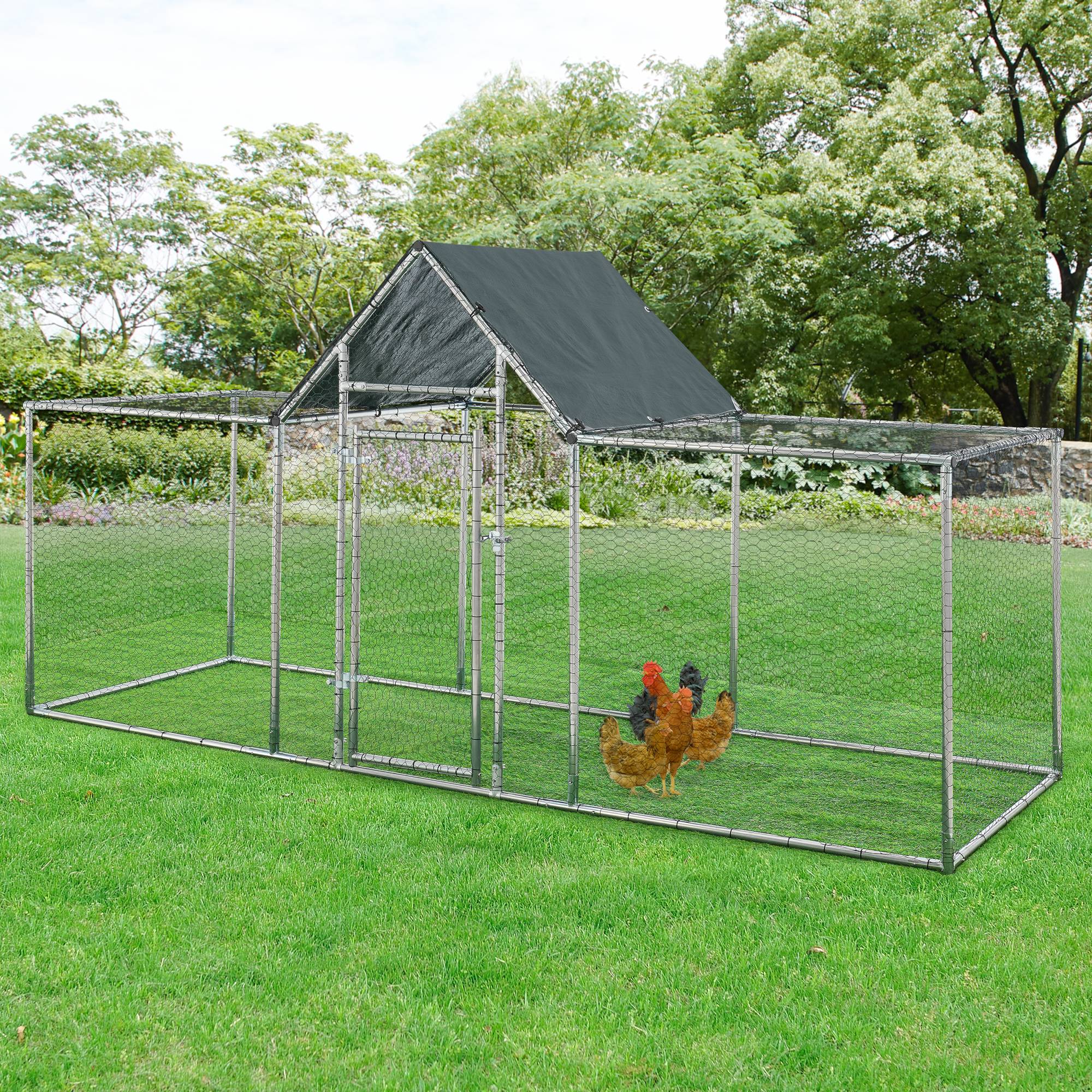 Pro.Tec - Enclos Extérieur Arguin Volière 300 x 100 x 100 - 150 cm Argent Vert [pro.tec] - Imagen 2