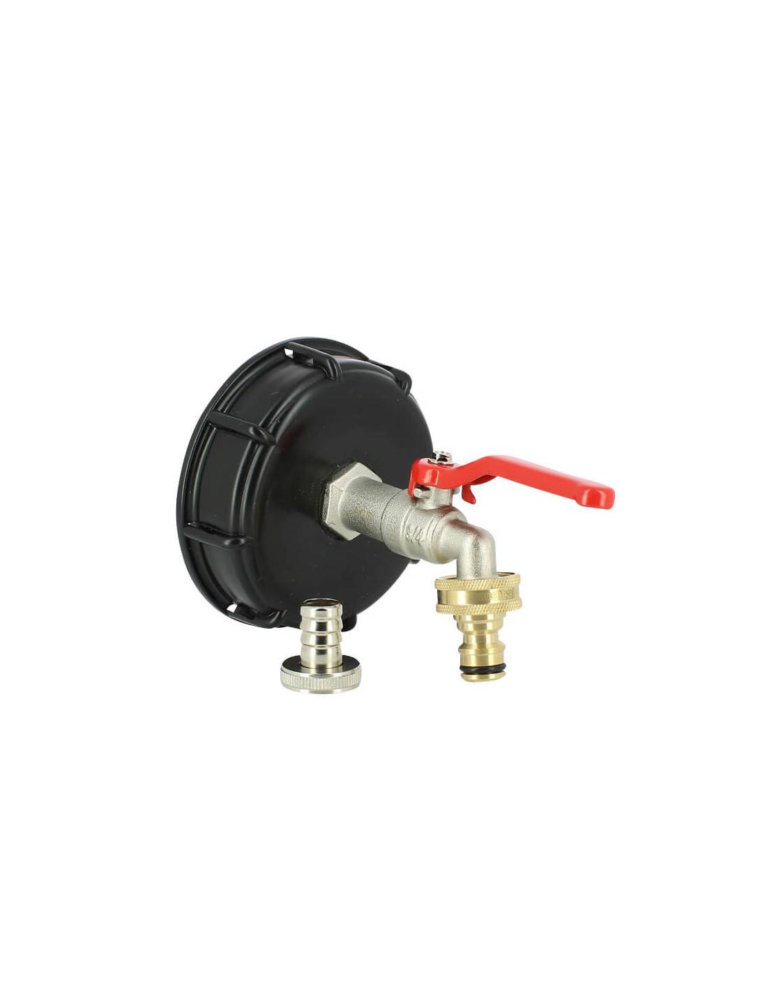 Raccord cuve eau S100X8 - Robinet ECO laiton 15 mm + Nez 20x27 - Imagen 1