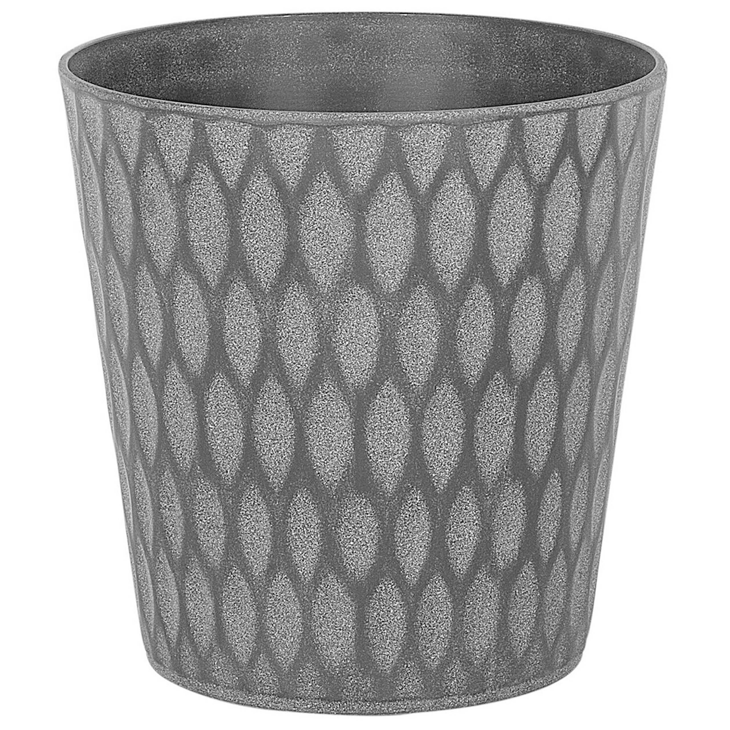 Beliani - Hauts Cache-Pots Gris en Fibre d'Argile et Verre 36 cm Rond avec Relief Pot de Fleurs Idéal pour Extérieur et Intérieur Lot de 2 - Imagen 4