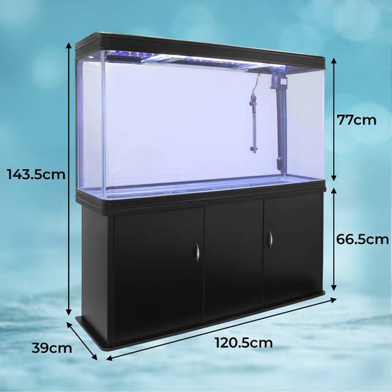 Monstershop - Aquarium à bords Noir avec Meuble NOIR et Gravier Noir - Image 4