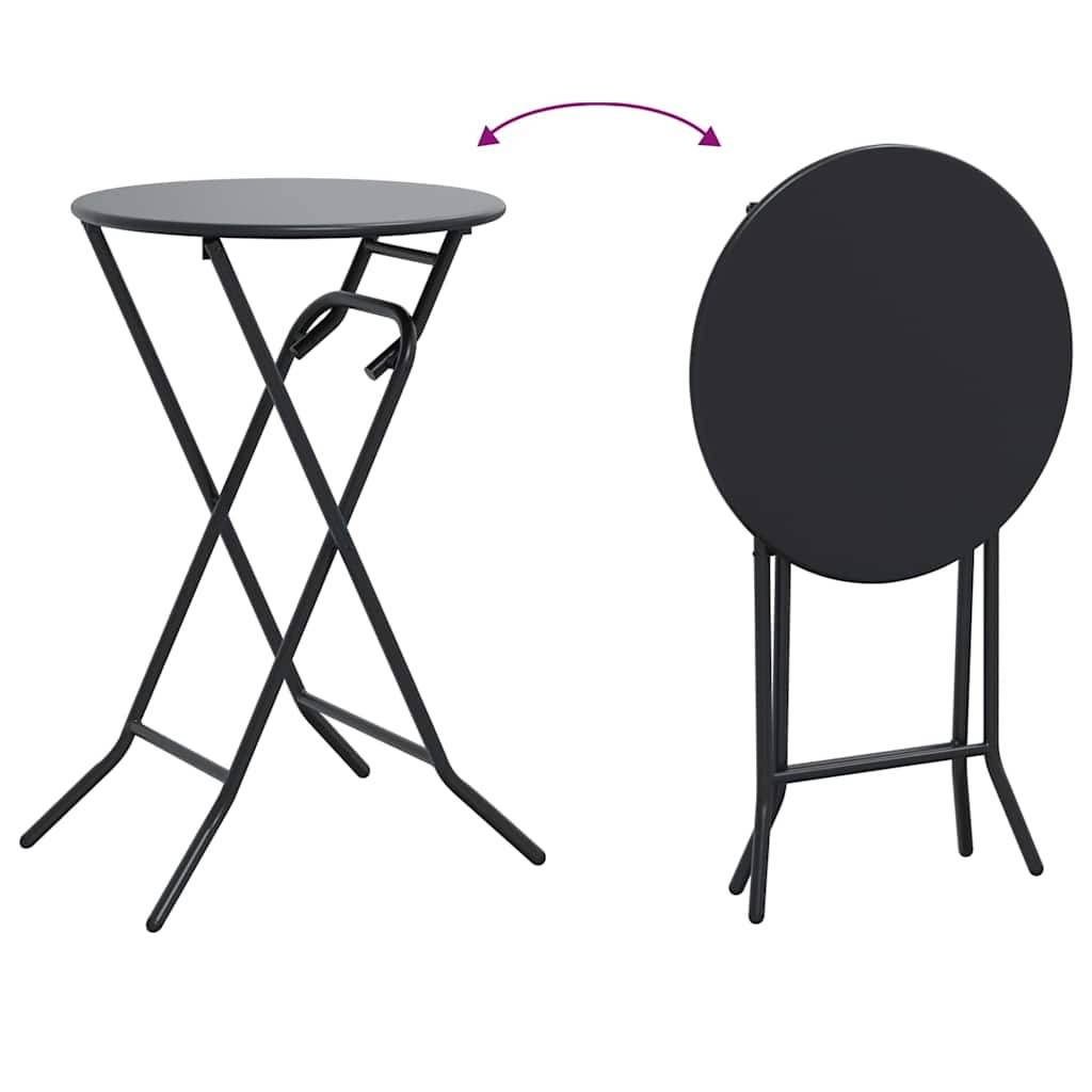 ComfortXL - Table de Jardin Ronde Pliante Ø50cm Anthracite, Table de Bistrot en Métal pour Balcon ou Intérieur – ComfortXL Outdoor Living - Image 6