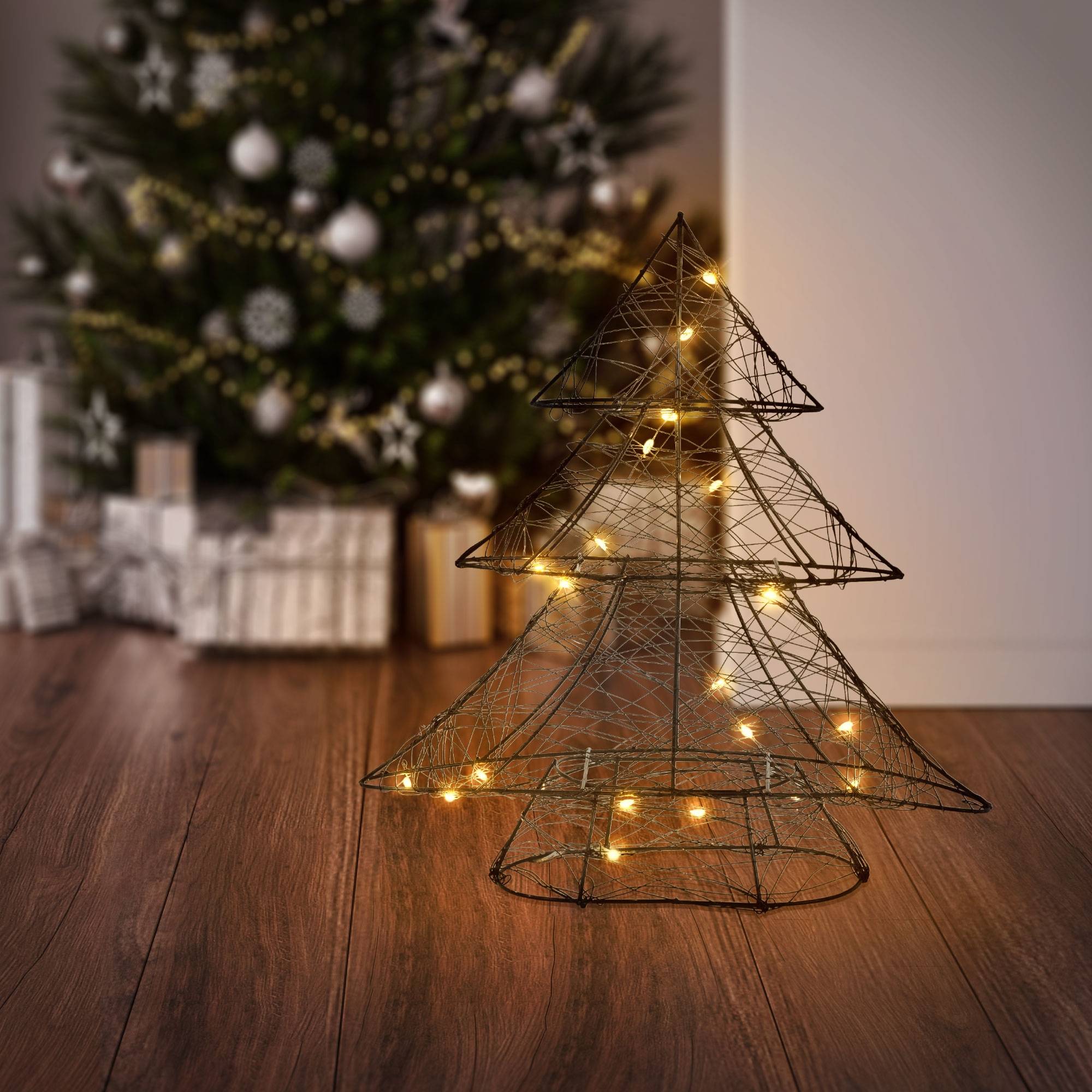 Ecd-Germany - Sapin de Noël avec LED decoration lumiére blanc chaud ornement festive de maison - Imagen 8
