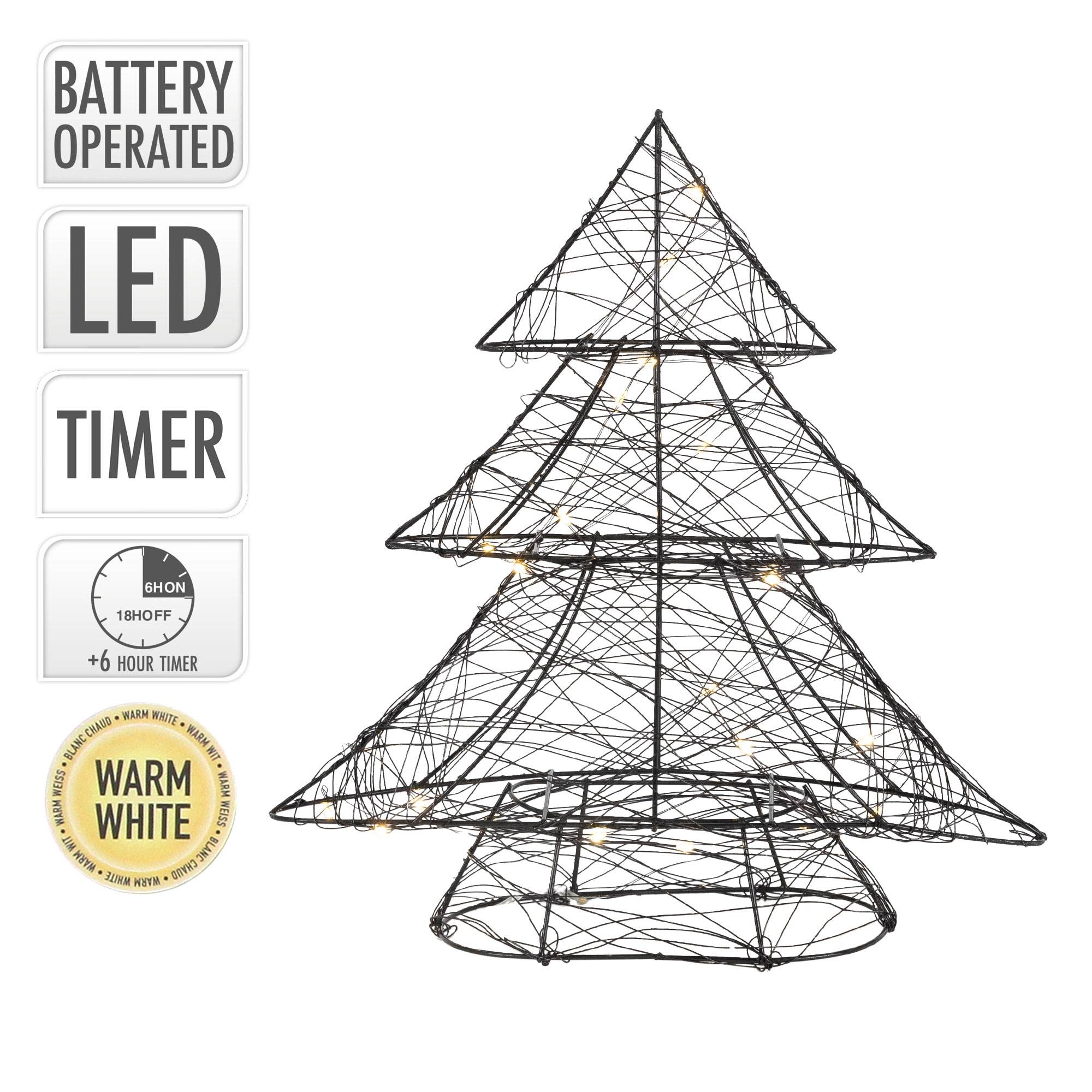 Ecd-Germany - Sapin de Noël avec LED decoration lumiére blanc chaud ornement festive de maison - Imagen 1
