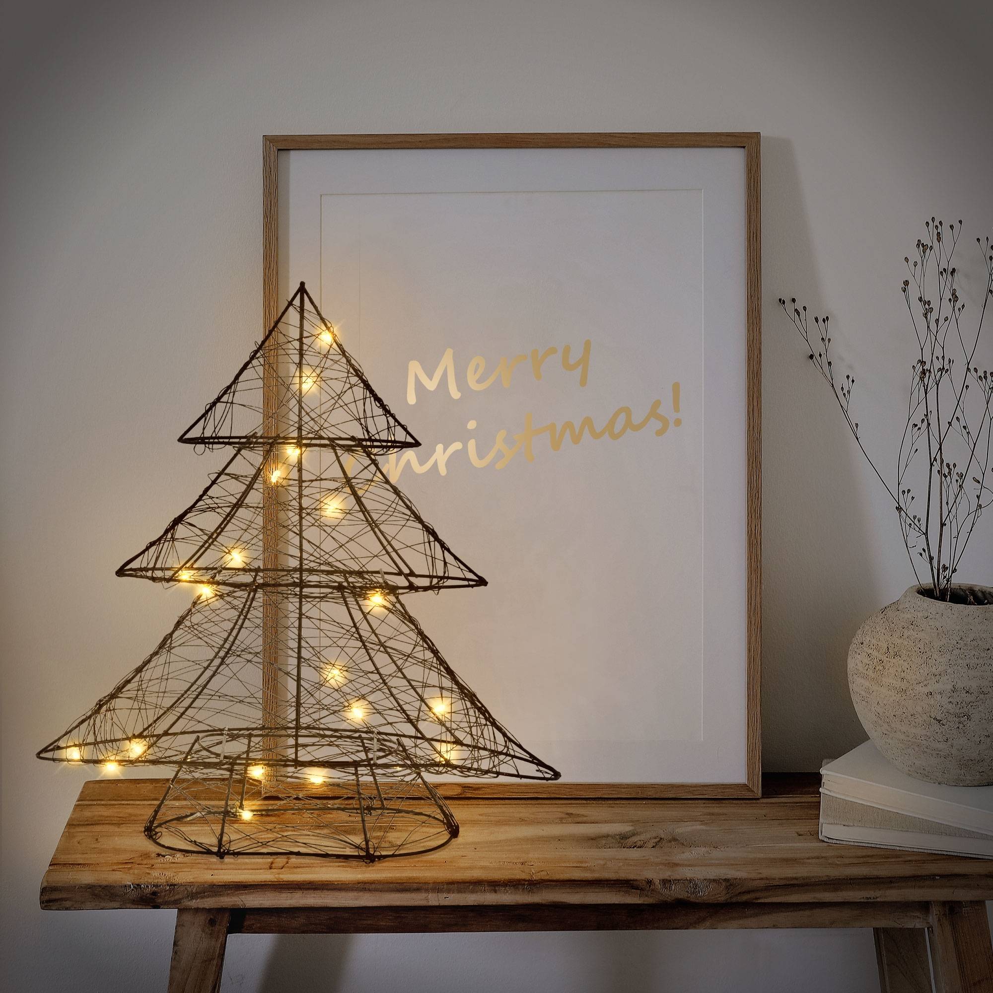 Ecd-Germany - Sapin de Noël avec LED decoration lumiére blanc chaud ornement festive de maison - Imagen 7