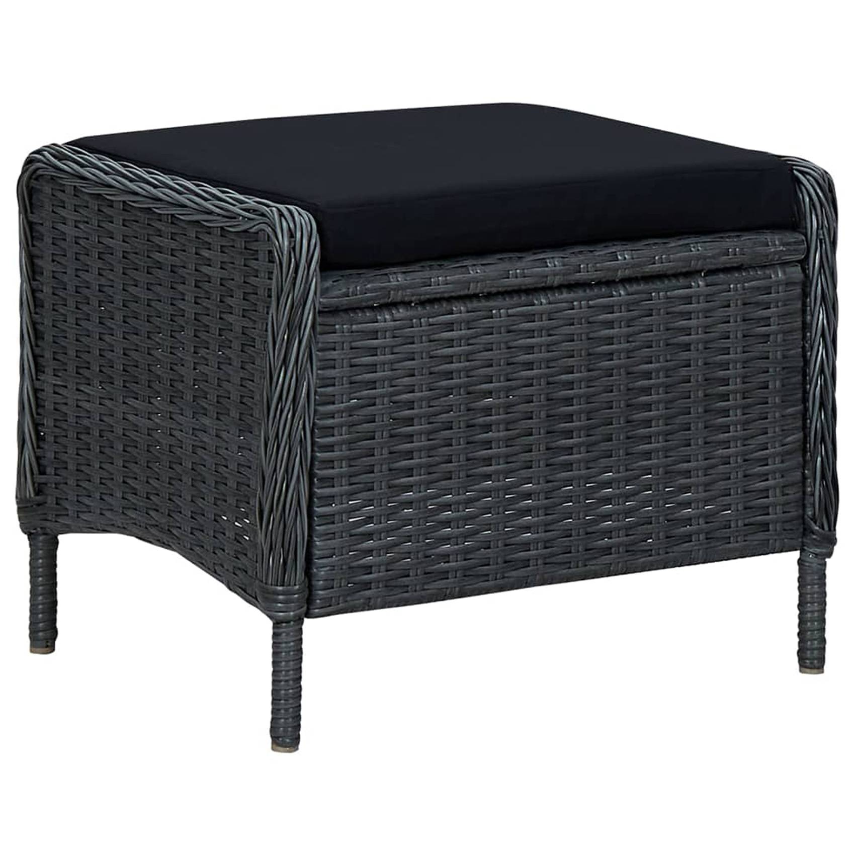 Vidaxl - Ensemble de salle à manger de jardin - vidaXL - Résine/Bois - Gris Foncé - Imagen 3