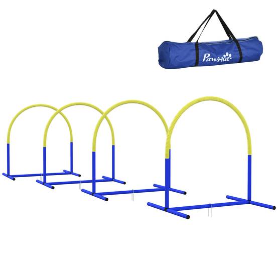 Kit d'agility pour chien plastique bleu et jaune 88 x 64 x 95 cm - PANGIVO - Image 1