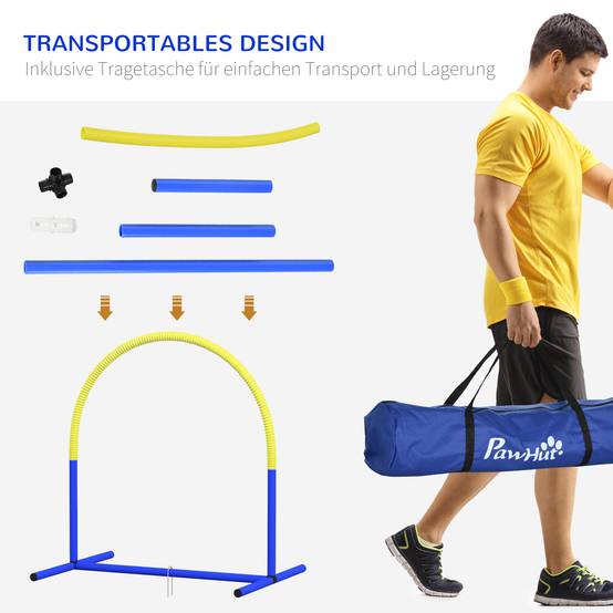 Kit d'agility pour chien plastique bleu et jaune 88 x 64 x 95 cm - PANGIVO - Image 6