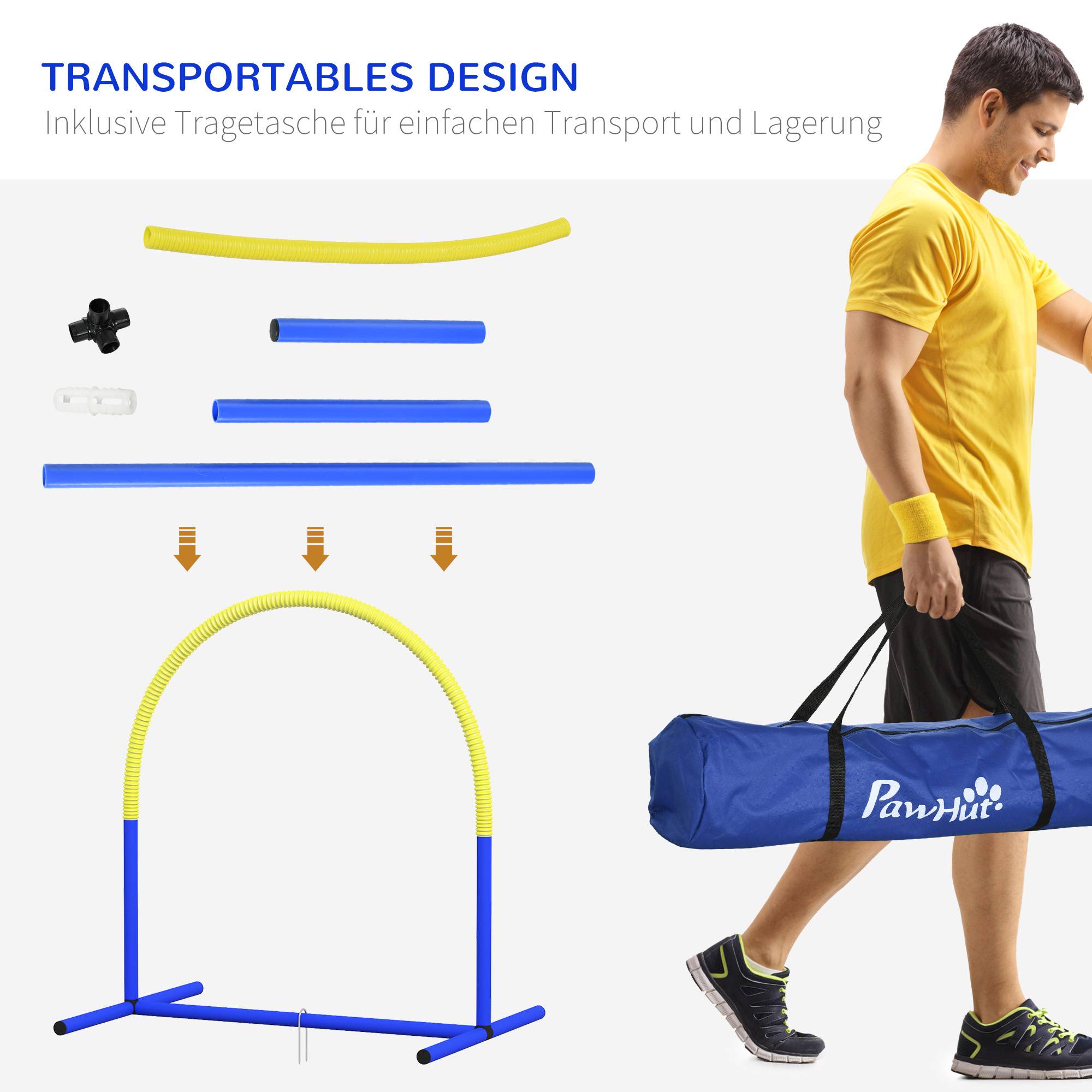 Kit d'agility pour chien plastique bleu et jaune 88 x 64 x 95 cm - PANGIVO - Image 6